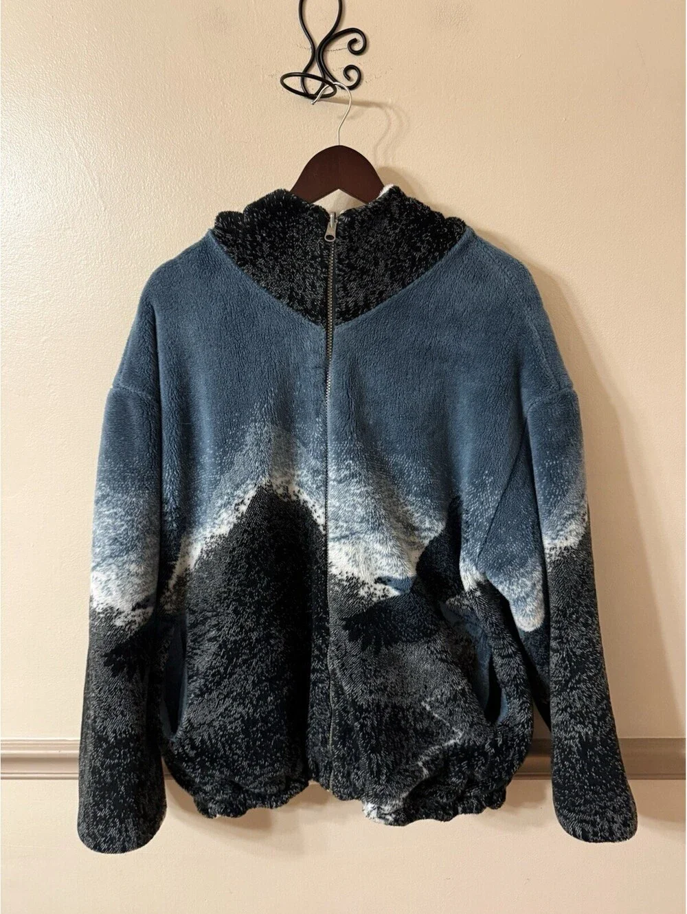 DENALI Heavy Fleece Reversible Jacket Eagle Print Size Large MADE IN USA
